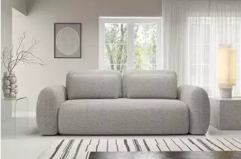 Fun Möbel GASTON 3-Sitzer Schlafsofa, Stoff Puente, sandgrau