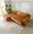 Massivmoebel24 Valentina Ecksofa Ottomane links Chenille rostfarben 286x184x79cm (68-920-100-0213)