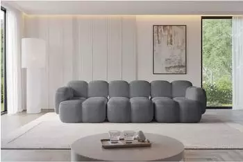 ALTDECOR Miko-S2 modulares Sofa 3-Sitzer, Cord, dunkelgrau, 300x118x75cm (800001834012)