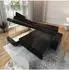 Masseno Alvoro L-S Ecksofa L-Form, Velours-Stoff, schwarz, mit Schlaffunktion (800001246776)