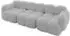 ALTDECOR Miko-S2 modulares Sofa 3-Sitzer, hellgrau, Bouclé, 300x118x75cm (800001834004)