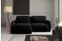 Fun Möbel Simone Ecksofa Schlafsofa, Stoff Ambience, schwarz, Ottomane links