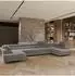 Masseno Isolano Wohnlandschaft U-Form grau Velours-Stoff mit Schlaffunktion (800001224256)