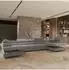 Masseno Isolano Wohnlandschaft U-Form grau Velours-Stoff mit Schlaffunktion (800001224256)