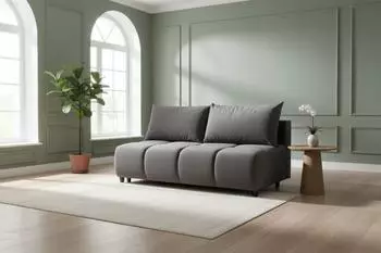 Fun Möbel XENIO 3-Sitzer Sofa mit Schlaffunktion, Stoff Soft Graphit