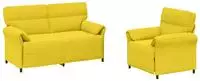 Sofa Set 2 Stk. Helles Gelb Stoff Vidaxl