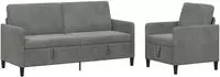vidaXL Sofa Set mit Stauraum 2 stk. Dunkelgrau Polyester