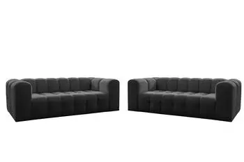 Fun M&ouml;bel SOLVIE 3-3 Sofa-Set, Stoff Moly, anthrazit