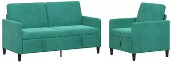 vidaXL Sofa-Set mit Stauraum 2-tlg. t&uuml;rkis Polyester