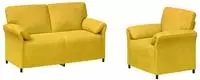 Sofa Set 2 Stk. Gelb Samt Vidaxl