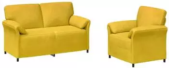 vidaXL Sofa-Set 2-teilig, gelb, Samt (3424906)