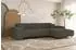 Fun Möbel Ecksofa Gloria Stoff Scala anthrazit, Ottomane rechts