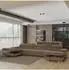 Masseno Ombra Wohnlandschaft U-Form Velours beige mit Schlaffunktion (800001214584)