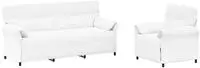 vidaXL Sofa Set 2 stk. Wei&szlig; Stoff