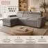 Lookway Falco Ecksofa mit Schlaffunktion, grau, Textil, 253x174cm (800001808101)