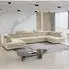 Masseno Urmano Wohnlandschaft U-Form, Velours-Stoff, creme, mit Schlaffunktion (800001214636)