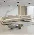 Masseno Urmano Wohnlandschaft U-Form, Velours-Stoff, creme, mit Schlaffunktion (800001214636)
