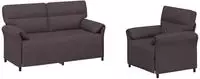 Sofa Set 2 Stk. Dunkelbraun Stoff Vidaxl