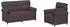 vidaXL Sofa-Set 2-teilig, dunkelbraun, Stoff (3424861)