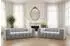 Fun Möbel SOLVIE 4-Sitzer Sofa, Stoff Moly, hellgrau