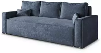 Masseno MENI Schlafsofa Chenille blau, 3-Sitzer, 232x85x87cm