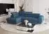 Fun Möbel BASTIEN Ecksofa Schlafsofa, Stoff Aragon blau, Ottomane links