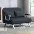 HomCom 2-Sitzer Schlafsofa mit verstellbarer Rückenlehne, 185x105cm, schwarz (833-042V00BK)