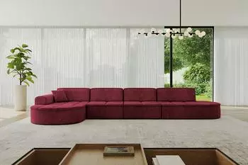 ALTDECOR TARO-L3 Ecksofa L-Form, bordeauxrot, 413x171cm