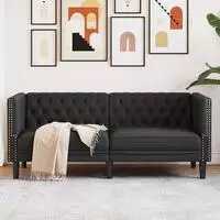 vidaXL Sofa Schwarz 174 x 74,5 x 70,5 cm PVC