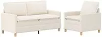 vidaXL Sofa Set 2 stk. Creme Stoff