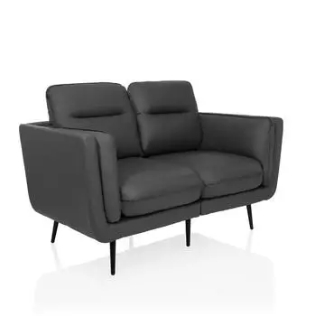 hjh Living VINTALUX 2-Sitzer Loungesofa Kunstleder, retro grau (736523)
