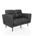 hjh Living VINTALUX 2-Sitzer Loungesofa Kunstleder, retro grau (736523)