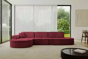 ALTDECOR TARO-L2 Ecksofa L-Form, bordeauxrot, 328x171cm (800001724191)