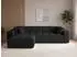 GRAINGOLD Loopo Ecksofa L-Form links, Velours, schwarz, 265x180cm