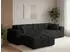 GRAINGOLD Loopo Ecksofa L-Form links, Velours, schwarz, 265x180cm