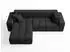 GRAINGOLD Loopo Ecksofa L-Form links, Velours, schwarz, 265x180cm