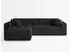 GRAINGOLD Loopo Ecksofa L-Form links, Velours, schwarz, 265x180cm