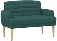 vidaXL Zweisitzer mit Knopfheftung Dunkelgr&uuml;n 116 x 67 x 80 cm Stoff