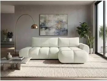 Mirjan24 Mitto O Ecksofa L-Form mit Schlaffunktion und Bettkasten (285x172cm)