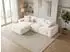 GRAINGOLD Leni Ecksofa L-Form links, Textil, creme (800001471088)
