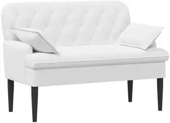 vidaXL Love Seat mit Knopfheftung, Stoff, wei&szlig; (42041806)