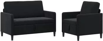 vidaXL Sofa-Set mit Stauraum 2-tlg. schwarz Polyester (3429168)