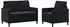 vidaXL Sofa-Set mit Stauraum 2-tlg. schwarz Polyester (3429168)