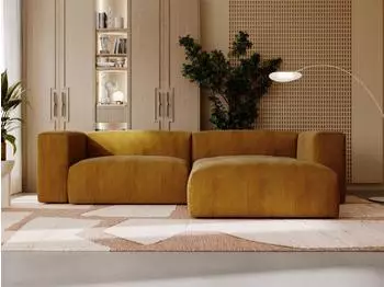 GRAINGOLD Landi Ecksofa L-Form Cord braun, Ottomane rechts (800000685885)