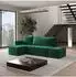 Masseno Velotti L-S Ecksofa L-Form, Plüsch-Stoff, grün, 261x143cm (800001281264)