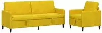 vidaXL Sofa Set mit Stauraum 2 stk. Gelb Polyester