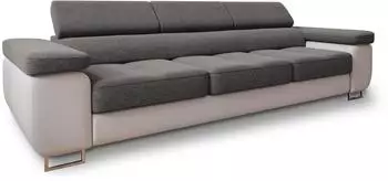 Masseno Mosine Schlafsofa geflochtener Stoff hellgrau, 3-Sitzer (800001827101)