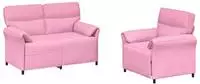 vidaXL Sofa Set 2 stk. Rosa Stoff