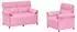 vidaXL Sofa-Set 2-teilig, rosa Stoff (3424855)