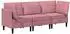 vidaXL Wohnzimmer-Set mit Kissen und Stauraum, 3-tlg., rosa Samt (3413743)